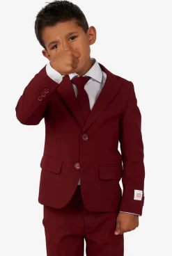 OppoSuits Blazing Burgundy^Boys Solid Colored Suits