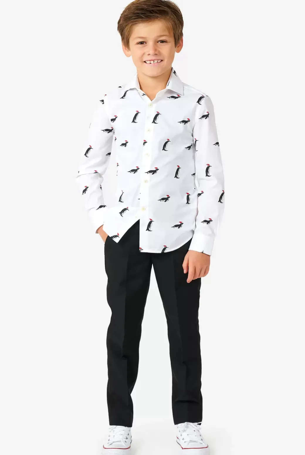 OppoSuits Christmas Penguins^Boys Christmas Shirts
