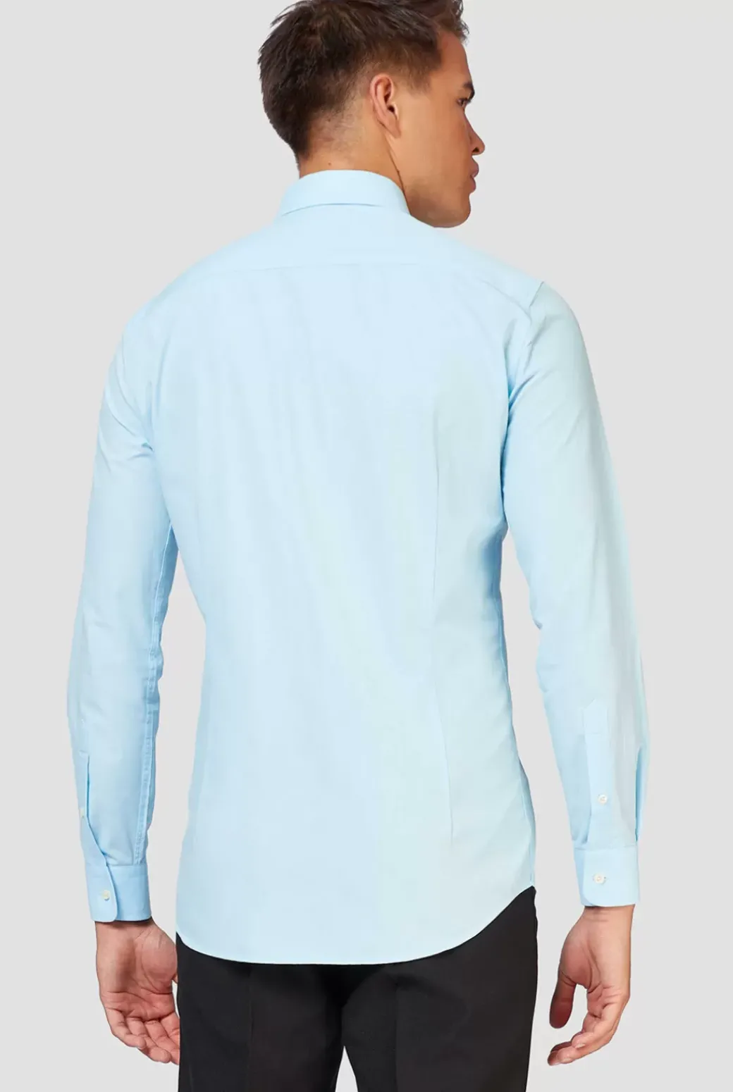 OppoSuits Cool Blue^Men Solid Colored Shirts