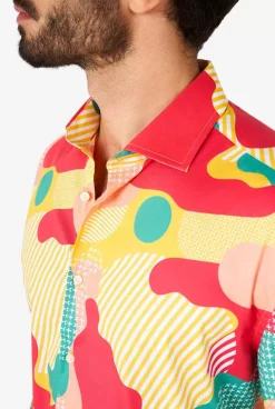 OppoSuits Coral Camo^Men Casual Shirts