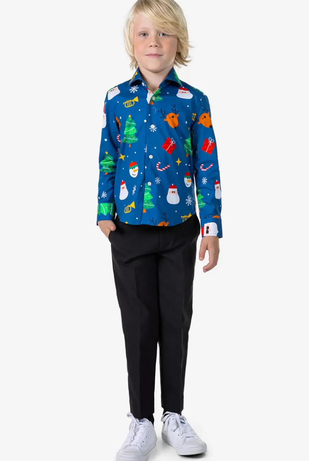 OppoSuits Festivity Blue^Boys Christmas Shirts