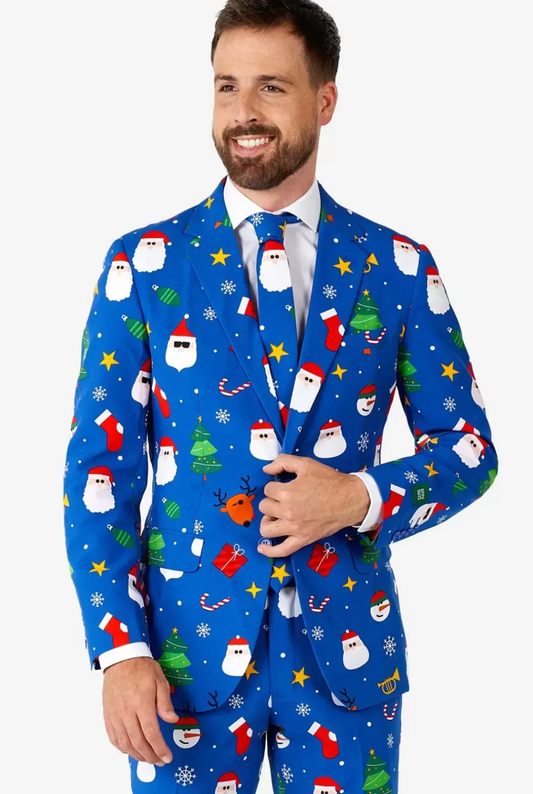 OppoSuits Festivity Blue^Men Christmas Suits