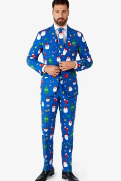 OppoSuits Festivity Blue^Men Christmas Suits