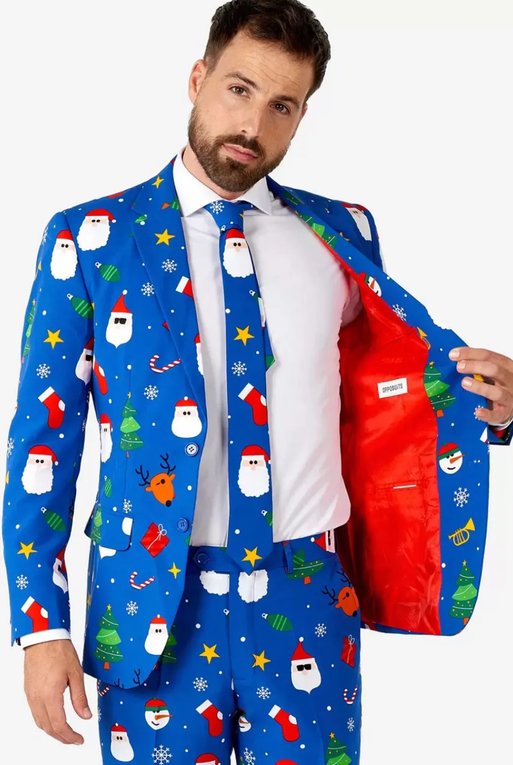 OppoSuits Festivity Blue^Men Christmas Suits