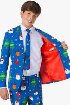 OppoSuits Festivity Blue^Teen Boys Christmas Suits