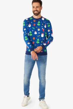 OppoSuits Festivity Blue^Men Christmas Sweaters