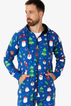 OppoSuits Festivity Blue^Men Solid Colored Onesies