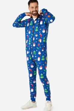 OppoSuits Festivity Blue^Men Solid Colored Onesies