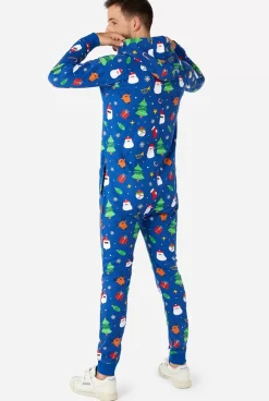 OppoSuits Festivity Blue^Men Solid Colored Onesies