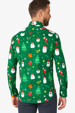 OppoSuits Festivity Green^Men Christmas Shirts