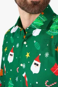 OppoSuits Festivity Green^Men Christmas Shirts