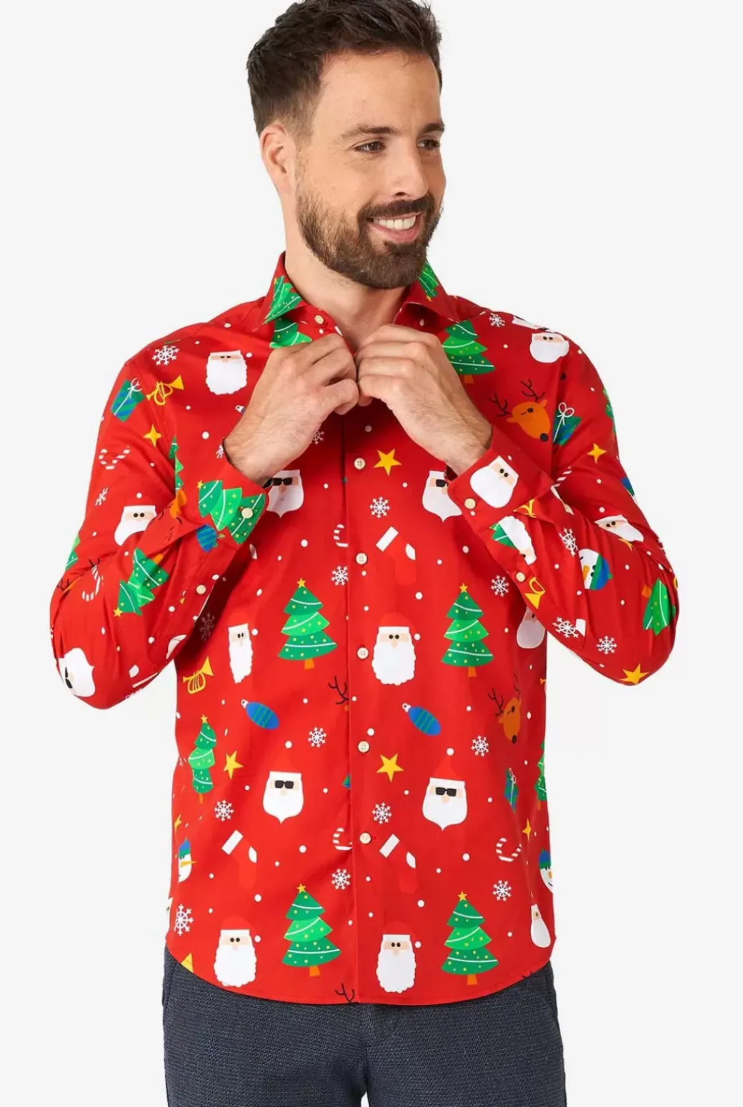 OppoSuits Festivity Red^Men Christmas Shirts