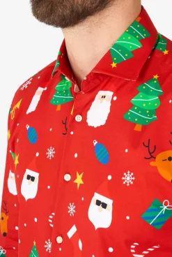 OppoSuits Festivity Red^Men Christmas Shirts