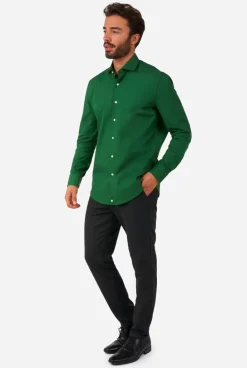 OppoSuits Glorious Green^Men Solid Colored Shirts