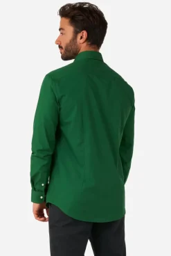 OppoSuits Glorious Green^Men Solid Colored Shirts