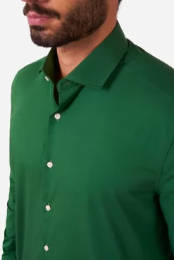 OppoSuits Glorious Green^Men Solid Colored Shirts
