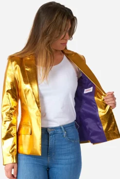 OppoSuits Groovy Gold^Women Christmas Blazers