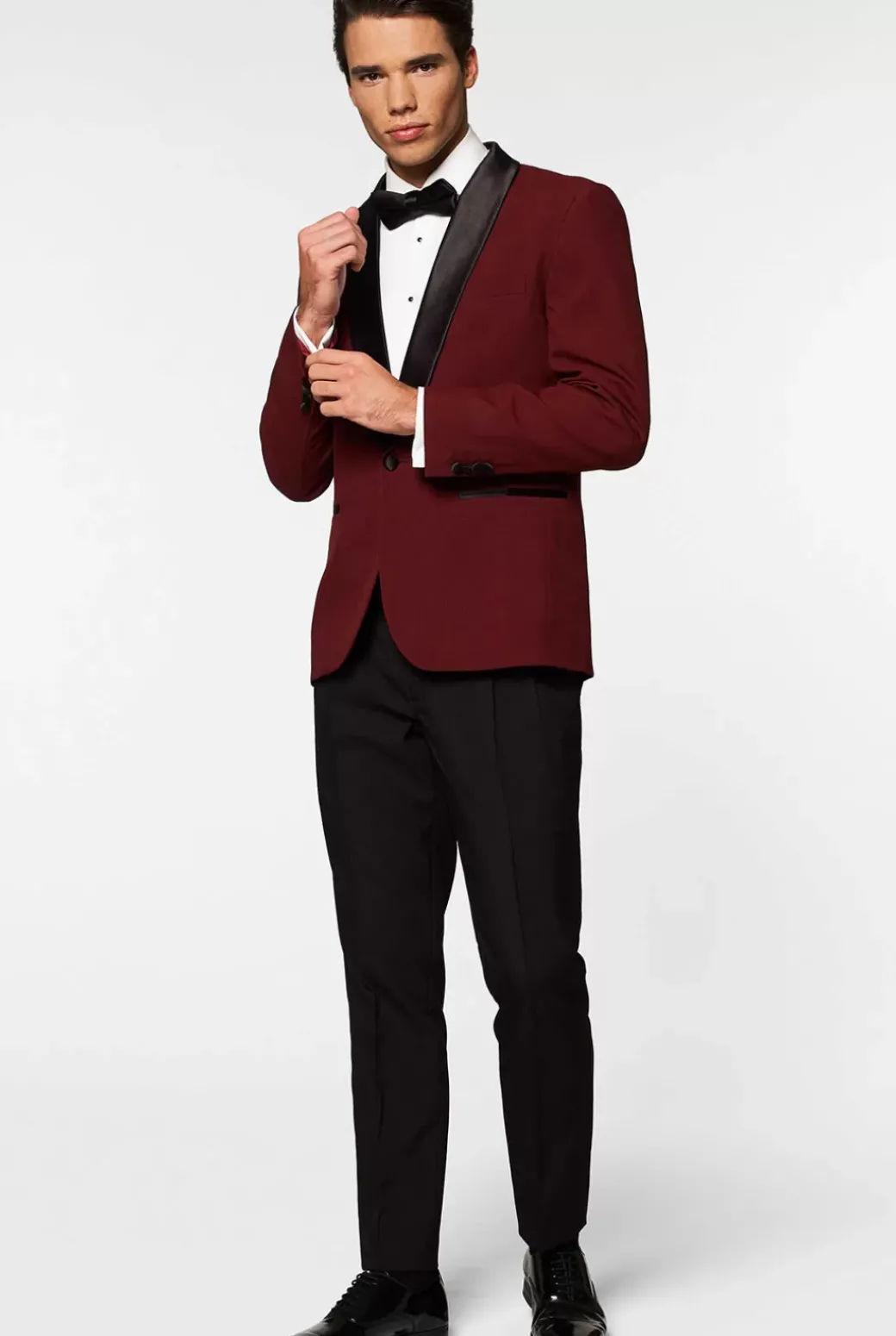 OppoSuits Hot Burgundy^Men Christmas Tuxedos