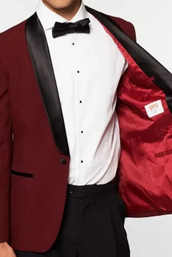 OppoSuits Hot Burgundy^Men Christmas Tuxedos