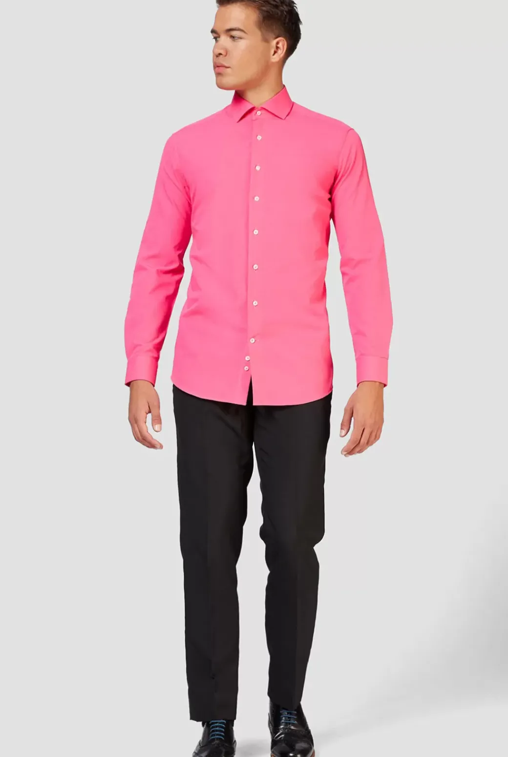 OppoSuits Mr. Pink^Men Solid Colored Shirts