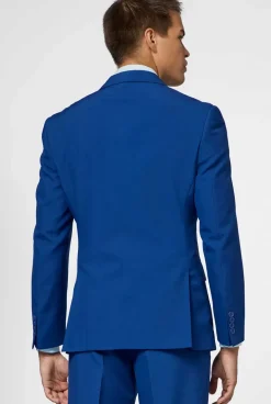 OppoSuits Navy Royale - Flaminguy Lining^Men Solid Colored Suits