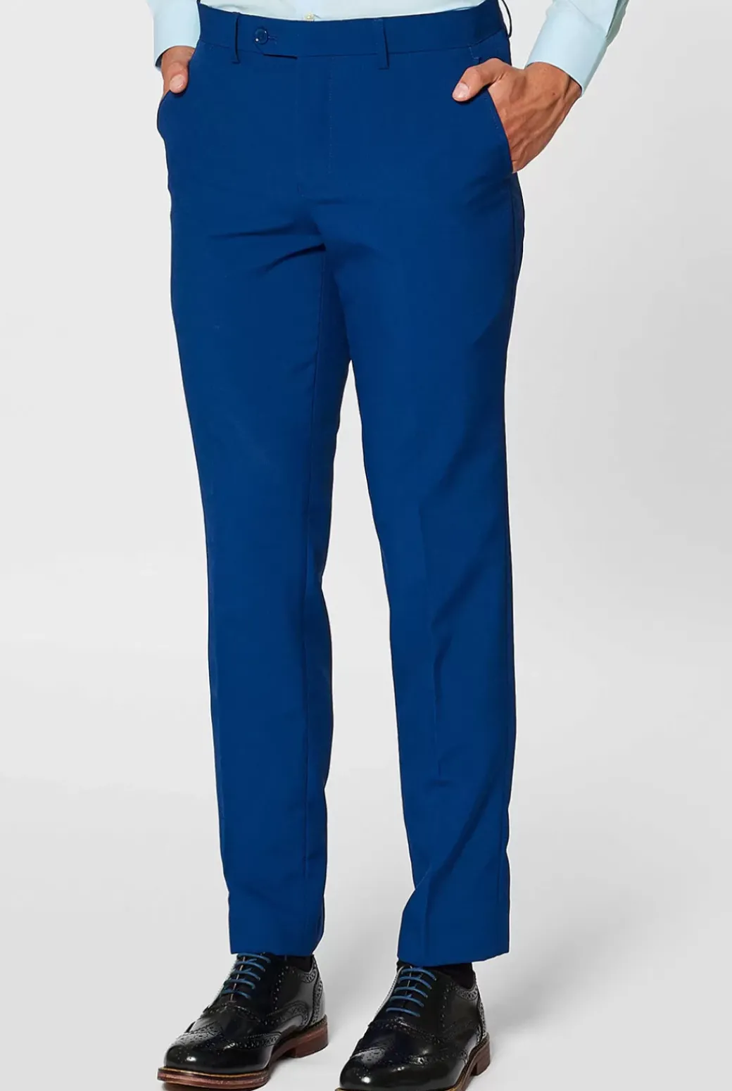 OppoSuits Navy Royale - Flaminguy Lining^Men Solid Colored Suits