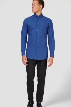 OppoSuits Navy Royale^Men Solid Colored Shirts