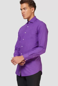 OppoSuits Purple Prince^Men Solid Colored Shirts