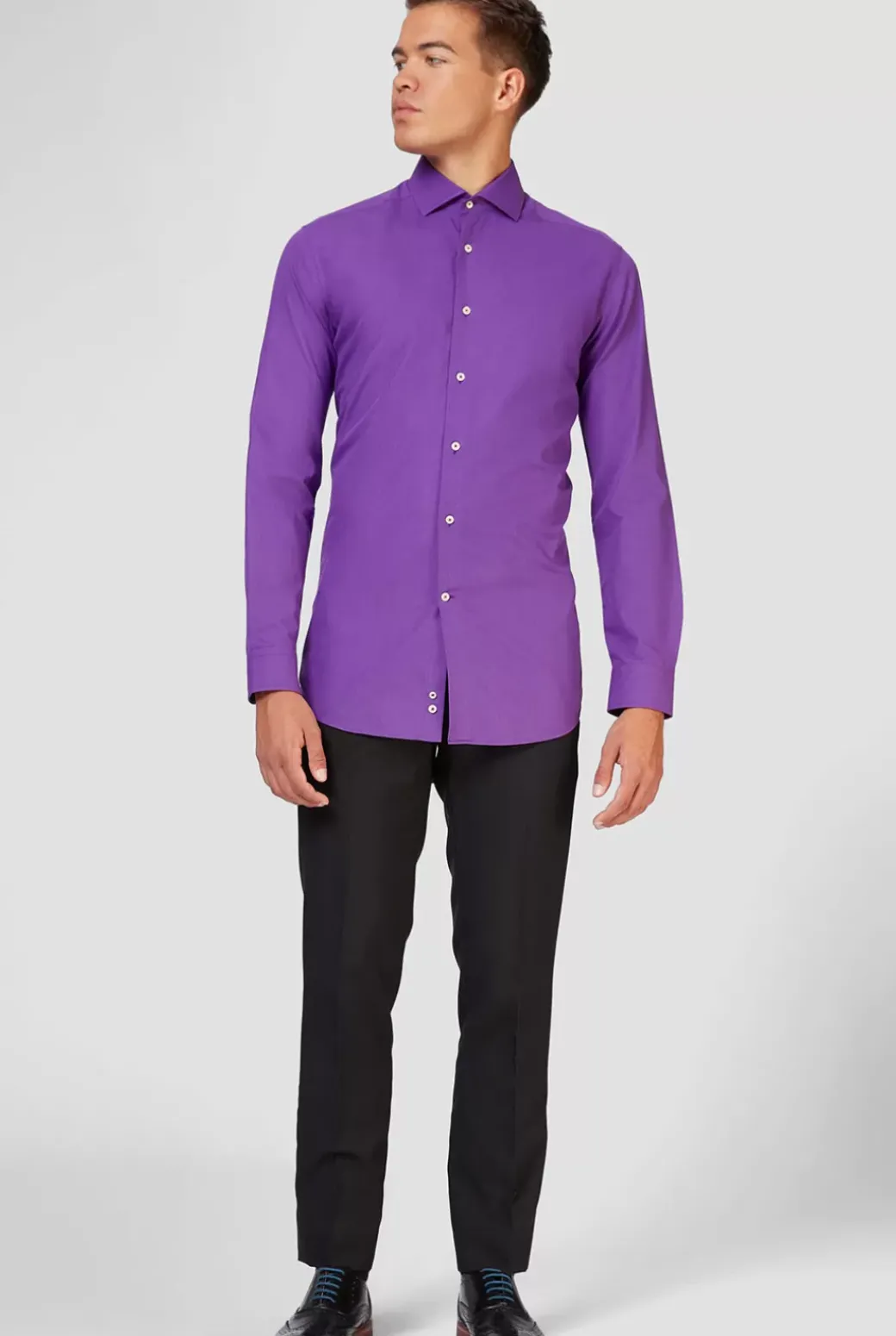 OppoSuits Purple Prince^Men Solid Colored Shirts