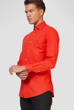 OppoSuits Red Devil^Men Solid Colored Shirts