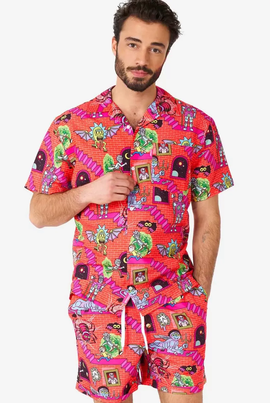 OppoSuits Rick & Morty™ Surreal^Men Printed Summer Sets