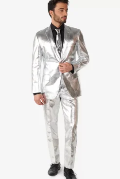 OppoSuits Shiny Silver^Men Christmas Suits