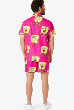 OppoSuits Spongebob™ Pink^Men Printed Summer Sets