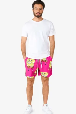 OppoSuits Spongebob™ Pink^Men Printed Summer Sets