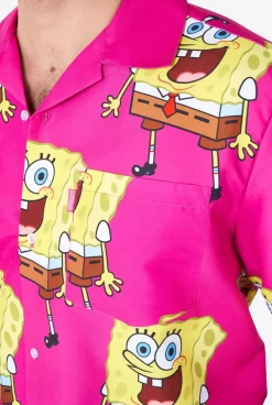 OppoSuits Spongebob™ Pink^Men Printed Summer Sets