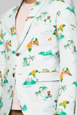 OppoSuits Tropical - Hawaiian - Aloha Blue^Men Deluxe Blazers