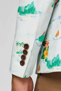 OppoSuits Tropical - Hawaiian - Aloha Blue^Men Deluxe Blazers