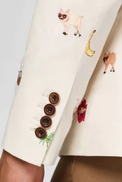 OppoSuits Tropical - Summer Icons - Off White^Men Deluxe Blazers