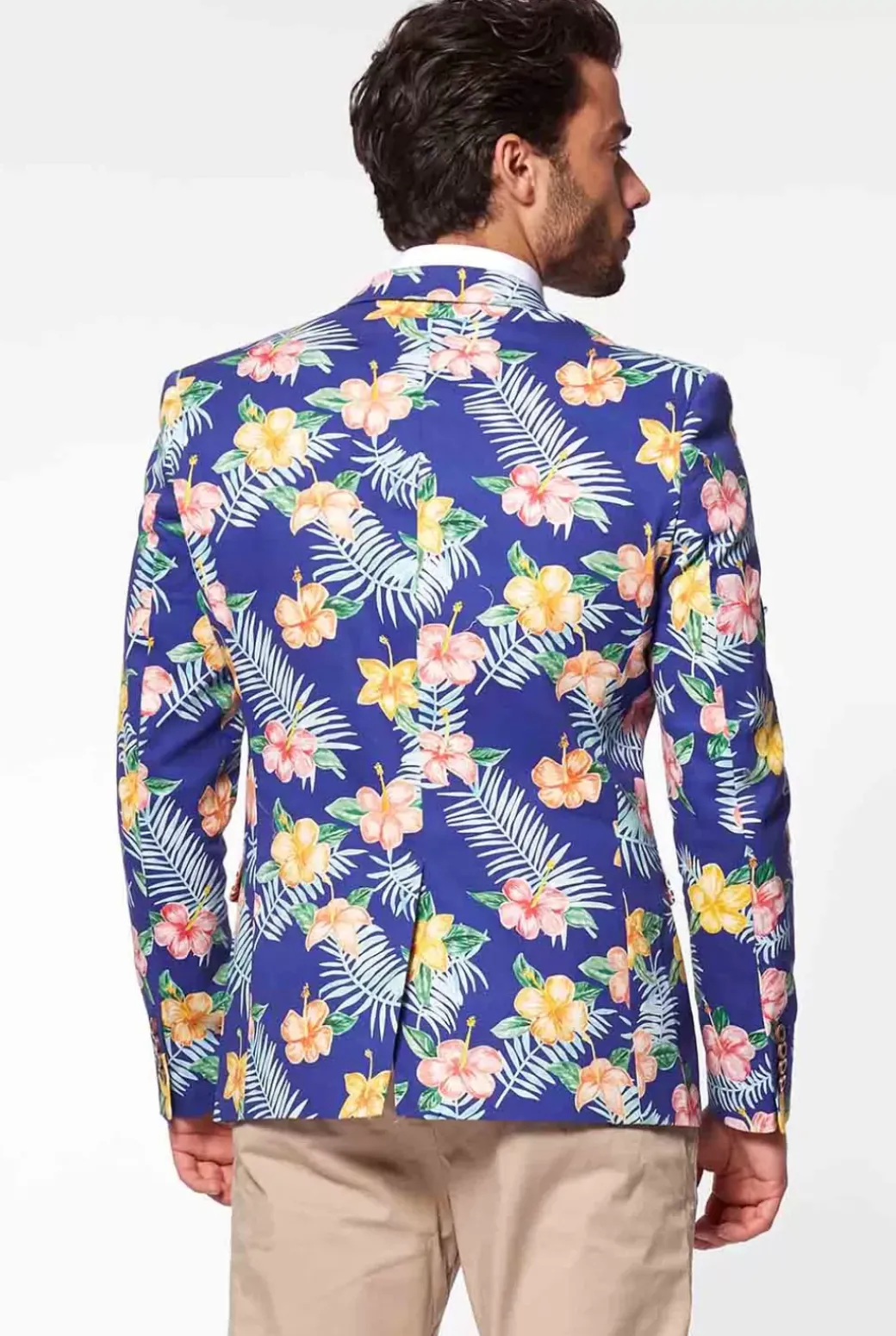 OppoSuits Tropical Flowers - Blue^Men Deluxe Blazers