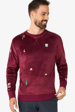 OppoSuits Velvet Red - Xmas Icons^Men Christmas Sweaters