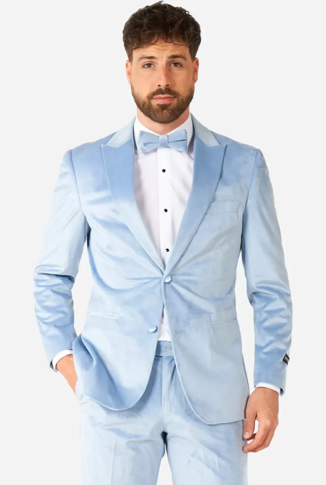 OppoSuits Vintage Blue Velvet^Men Christmas Tuxedos
