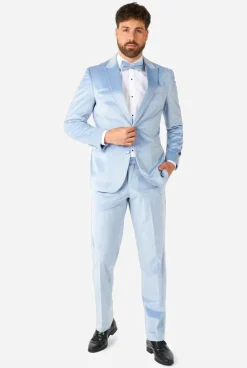 OppoSuits Vintage Blue Velvet^Men Christmas Tuxedos