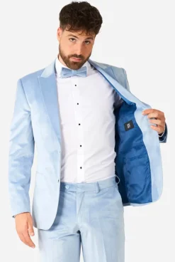 OppoSuits Vintage Blue Velvet^Men Christmas Tuxedos