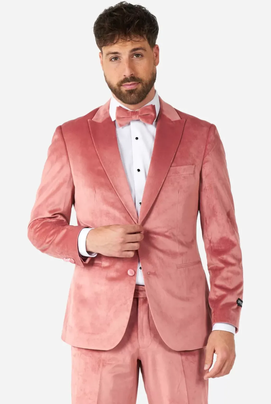 OppoSuits Vintage Pink Velvet^Men Christmas Tuxedos