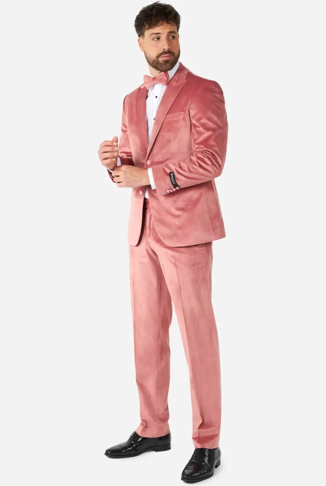 OppoSuits Vintage Pink Velvet^Men Christmas Tuxedos