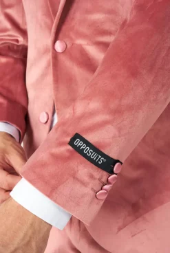 OppoSuits Vintage Pink Velvet^Men Christmas Tuxedos