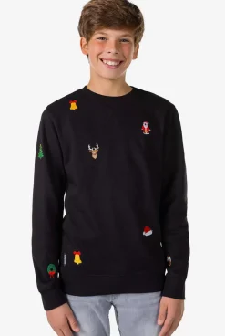OppoSuits X-Mas Icons - Black^Teen Boys Sweaters