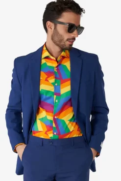 OppoSuits Zig Zag Rainbow^Men Casual Shirts