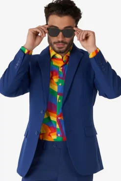 OppoSuits Zig Zag Rainbow^Men Casual Shirts
